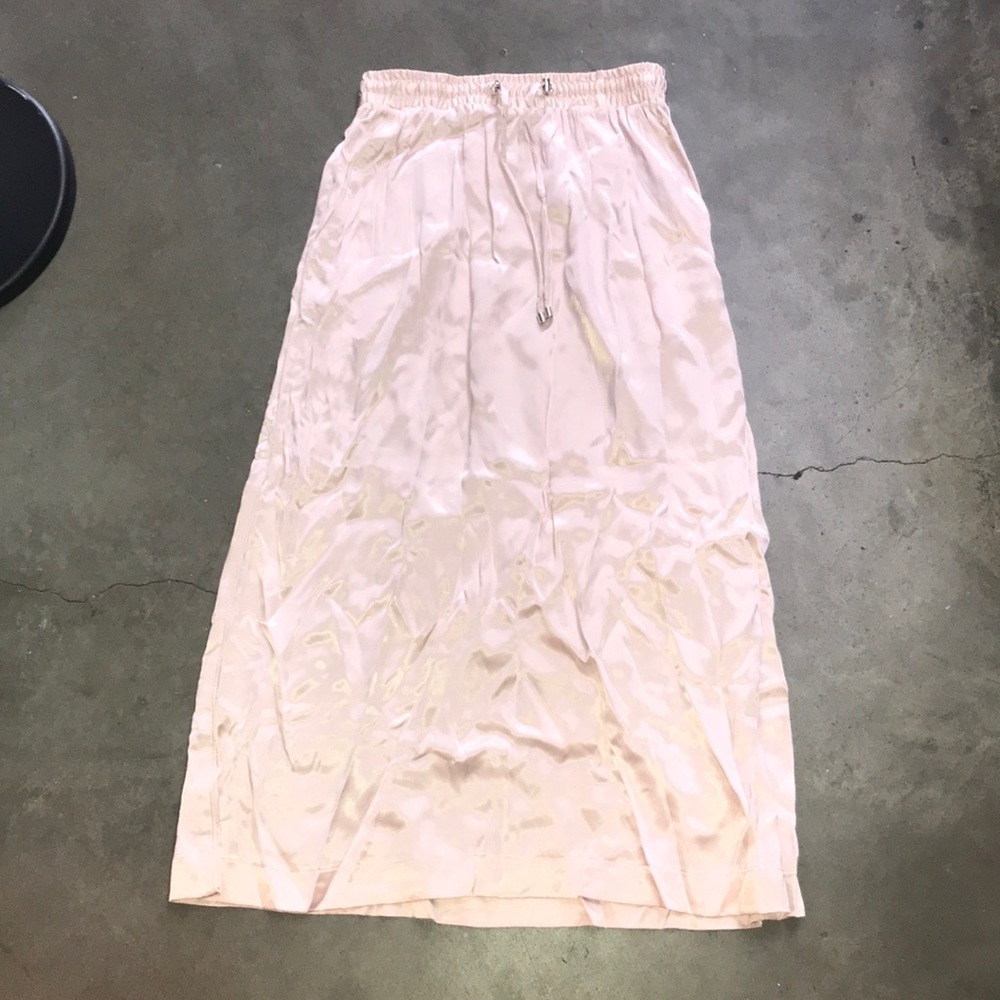 H&M pink silk skirt